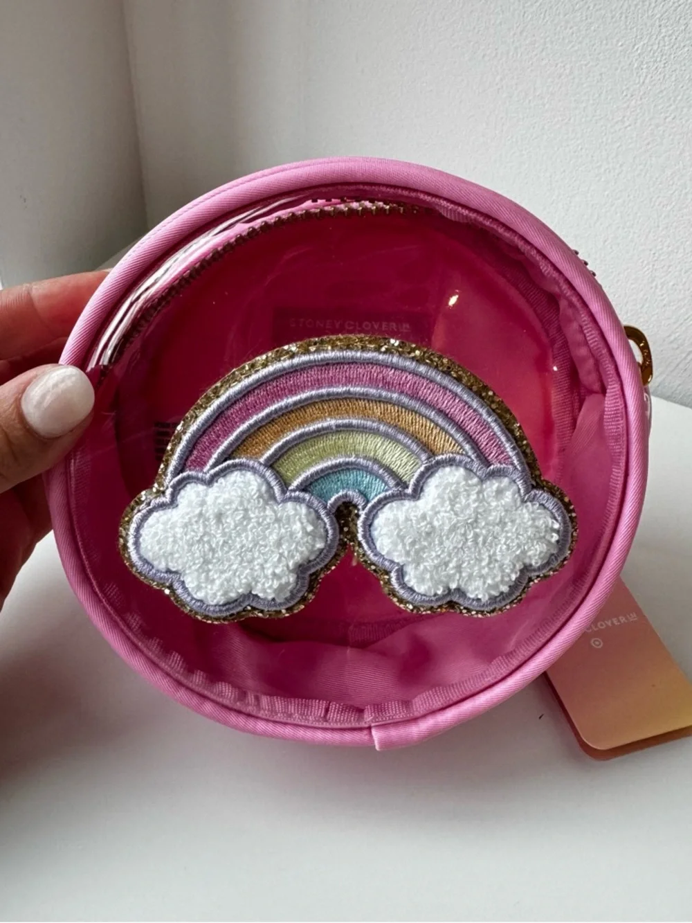 NWT- Stoney Clover Lane X Target Pink Rainbow Cloud Round Accessory Pouch
